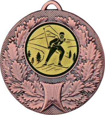 Медаль №46-192 (Лыжный спорт, диаметр 50 мм (Медаль цвет бронза плюс жетон для вклейки) Место для вставок: обратная сторона диаметр 45 мм)