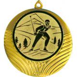 Медаль №46-1302 (Лыжный спорт, диаметр 56 мм (Медаль цвет золото плюс жетон для вклейки) Место для вставок: обратная сторона диаметр 50 мм)
