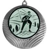 Медаль №46-1302 (Лыжный спорт, диаметр 56 мм (Медаль цвет серебро плюс жетон для вклейки) Место для вставок: обратная сторона диаметр 50 мм)