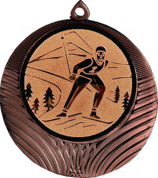 Медаль №46-8 (Лыжный спорт, диаметр 70 мм (Медаль цвет бронза плюс жетон для вклейки) Место для вставок: обратная сторона диаметр 64 мм)