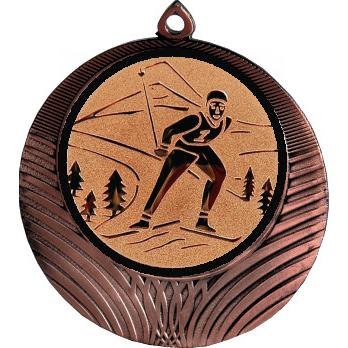 Медаль №46-1302 (Лыжный спорт, диаметр 56 мм (Медаль цвет бронза плюс жетон для вклейки) Место для вставок: обратная сторона диаметр 50 мм)