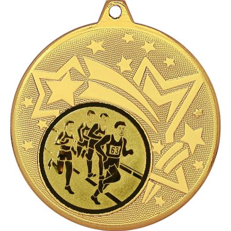 Медаль №47-1274 (Бег, диаметр 45 мм (Медаль цвет золото плюс жетон для вклейки) Место для вставок: обратная сторона диаметр 40 мм)