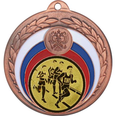 Медаль №47-196 (Бег, диаметр 50 мм (Медаль цвет бронза плюс жетон для вклейки) Место для вставок: обратная сторона диаметр 45 мм)