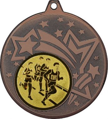Медаль №47-27 (Бег, диаметр 45 мм (Медаль цвет бронза плюс жетон для вклейки) Место для вставок: обратная сторона диаметр 39 мм)