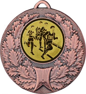 Медаль №47-192 (Бег, диаметр 50 мм (Медаль цвет бронза плюс жетон для вклейки) Место для вставок: обратная сторона диаметр 45 мм)