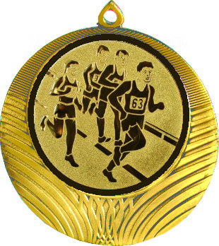 Медаль №47-1302 (Бег, диаметр 56 мм (Медаль цвет золото плюс жетон для вклейки) Место для вставок: обратная сторона диаметр 50 мм)