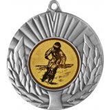 Медаль №49-68 (Мотокросс, диаметр 50 мм (Медаль цвет серебро плюс жетон для вклейки) Место для вставок: обратная сторона диаметр 46 мм)