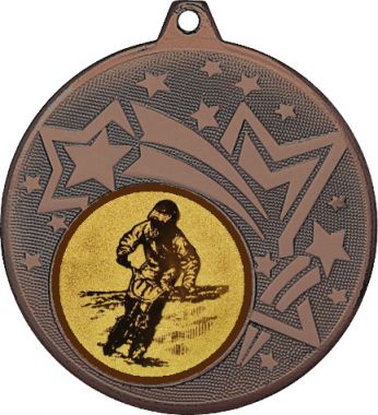 Медаль №49-1274 (Мотоспорт, диаметр 45 мм (Медаль цвет бронза плюс жетон для вклейки) Место для вставок: обратная сторона диаметр 40 мм)