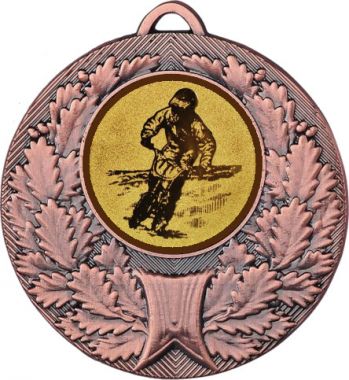 Медаль №49-192 (Мотоспорт, диаметр 50 мм (Медаль цвет бронза плюс жетон для вклейки) Место для вставок: обратная сторона диаметр 45 мм)