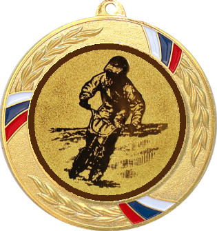 Медаль №49-1285 (Мотоспорт, диаметр 70 мм (Медаль цвет золото плюс жетон для вклейки) Место для вставок: обратная сторона диаметр 60 мм)