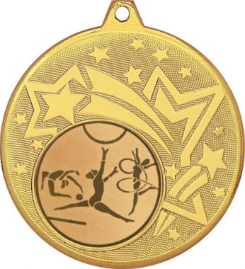 Медаль №5-1274 (Гимнастика, диаметр 45 мм (Медаль цвет золото плюс жетон для вклейки) Место для вставок: обратная сторона диаметр 40 мм)