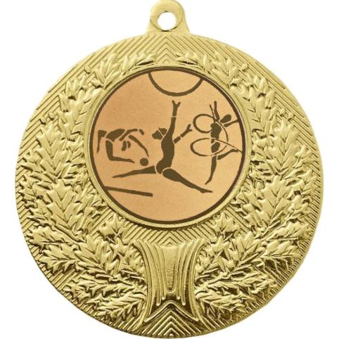 Медаль №5-192 (Художественная гимнастика, диаметр 50 мм (Медаль цвет золото плюс жетон для вклейки) Место для вставок: обратная сторона диаметр 45 мм)