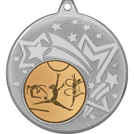 Медаль №5-1274 (Художественная гимнастика, диаметр 45 мм (Медаль цвет серебро плюс жетон для вклейки) Место для вставок: обратная сторона диаметр 40 мм)