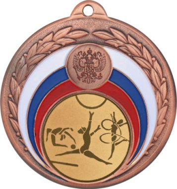 Медаль №5-196 (Гимнастика, диаметр 50 мм (Медаль цвет бронза плюс жетон для вклейки) Место для вставок: обратная сторона диаметр 45 мм)