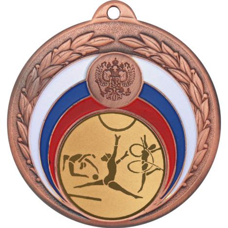 Медаль №5-196 (Художественная гимнастика, диаметр 50 мм (Медаль цвет бронза плюс жетон для вклейки) Место для вставок: обратная сторона диаметр 45 мм)