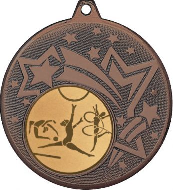 Медаль №5-1274 (Художественная гимнастика, диаметр 45 мм (Медаль цвет бронза плюс жетон для вклейки) Место для вставок: обратная сторона диаметр 40 мм)