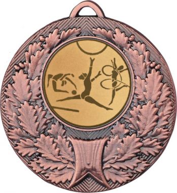 Медаль №5-192 (Художественная гимнастика, диаметр 50 мм (Медаль цвет бронза плюс жетон для вклейки) Место для вставок: обратная сторона диаметр 45 мм)