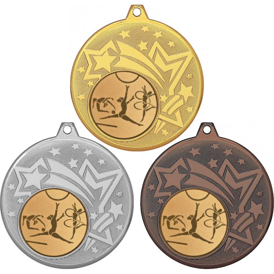 Комплект медалей №5-1274 (Художественная гимнастика, диаметр 45 мм (Три медали плюс три жетона для вклейки) Место для вставок: обратная сторона диаметр 40 мм)