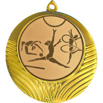 Медаль №5-8 (Художественная гимнастика, диаметр 70 мм (Медаль цвет золото плюс жетон для вклейки) Место для вставок: обратная сторона диаметр 64 мм)