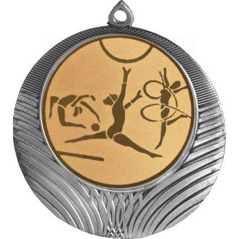 Медаль №5-8 (Художественная гимнастика, диаметр 70 мм (Медаль цвет серебро плюс жетон для вклейки) Место для вставок: обратная сторона диаметр 64 мм)