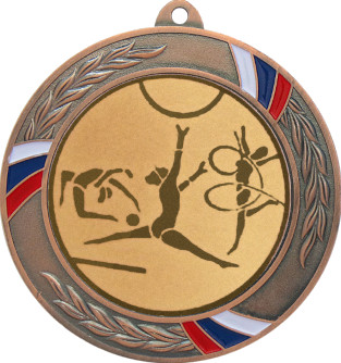 Медаль №5-1285 (Художественная гимнастика, диаметр 70 мм (Медаль цвет бронза плюс жетон для вклейки) Место для вставок: обратная сторона диаметр 60 мм)