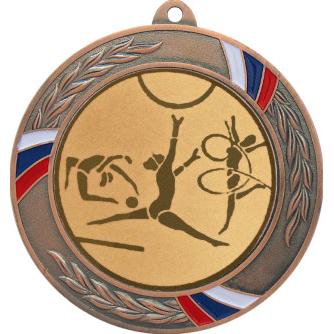 Медаль №5-1285 (Художественная гимнастика, диаметр 70 мм (Медаль цвет бронза плюс жетон для вклейки) Место для вставок: обратная сторона диаметр 60 мм)