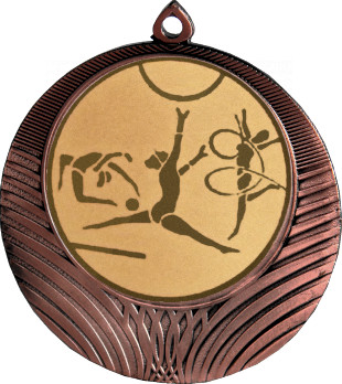Медаль №5-8 (Гимнастика, диаметр 70 мм (Медаль цвет бронза плюс жетон для вклейки) Место для вставок: обратная сторона диаметр 64 мм)