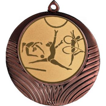 Медаль №5-8 (Художественная гимнастика, диаметр 70 мм (Медаль цвет бронза плюс жетон для вклейки) Место для вставок: обратная сторона диаметр 64 мм)