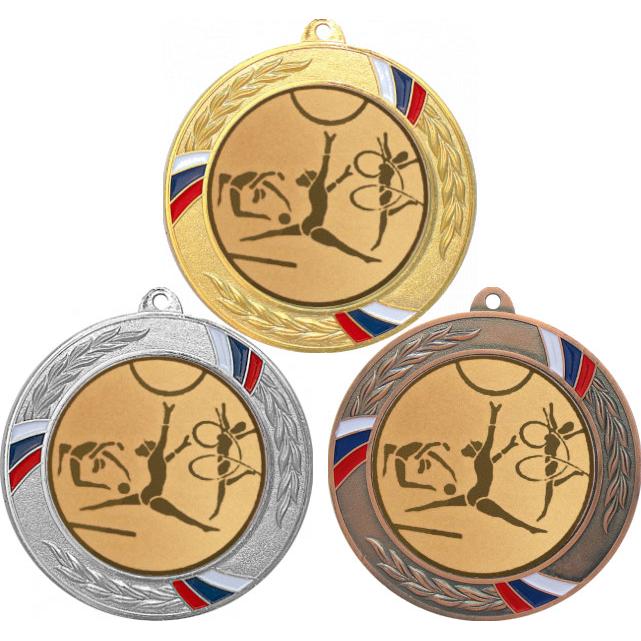 Комплект медалей №5-1285 (Художественная гимнастика, диаметр 70 мм (Три медали плюс три жетона для вклейки) Место для вставок: обратная сторона диаметр 60 мм)
