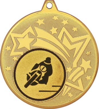 Медаль №50-1274 (Мотоспорт, диаметр 45 мм (Медаль цвет золото плюс жетон для вклейки) Место для вставок: обратная сторона диаметр 40 мм)
