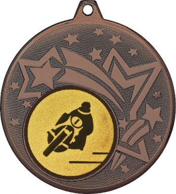Медаль №50-1274 (Мотоспорт, диаметр 45 мм (Медаль цвет бронза плюс жетон для вклейки) Место для вставок: обратная сторона диаметр 40 мм)