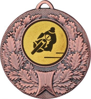 Медаль №50-192 (Мотоспорт, диаметр 50 мм (Медаль цвет бронза плюс жетон для вклейки) Место для вставок: обратная сторона диаметр 45 мм)
