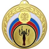 Медаль №51-196 (Оскар / Ника, диаметр 50 мм (Медаль цвет золото плюс жетон для вклейки) Место для вставок: обратная сторона диаметр 45 мм)