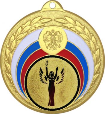 Медаль №51-196 (Оскар / Ника, диаметр 50 мм (Медаль цвет золото плюс жетон для вклейки) Место для вставок: обратная сторона диаметр 45 мм)