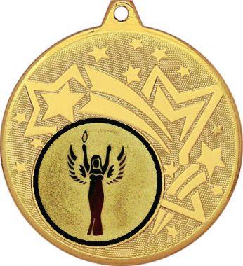 Медаль №51-1274 (Оскар / Ника, диаметр 45 мм (Медаль цвет золото плюс жетон для вклейки) Место для вставок: обратная сторона диаметр 40 мм)