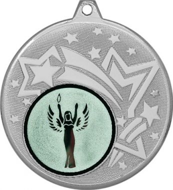 Медаль №51-1274 (Оскар / Ника, диаметр 45 мм (Медаль цвет серебро плюс жетон для вклейки) Место для вставок: обратная сторона диаметр 40 мм)