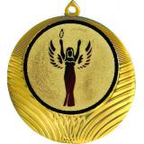Медаль №51-1302 (Оскар / Ника, диаметр 56 мм (Медаль цвет золото плюс жетон для вклейки) Место для вставок: обратная сторона диаметр 50 мм)