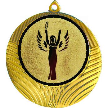 Медаль №51-8 (Ника, диаметр 70 мм (Медаль цвет золото плюс жетон для вклейки) Место для вставок: обратная сторона диаметр 64 мм)
