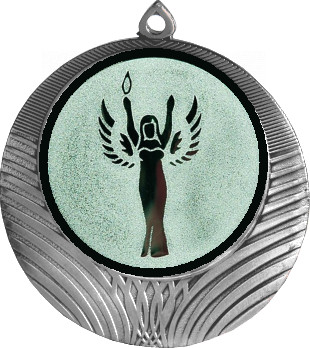 Медаль №51-1302 (Оскар / Ника, диаметр 56 мм (Медаль цвет серебро плюс жетон для вклейки) Место для вставок: обратная сторона диаметр 50 мм)