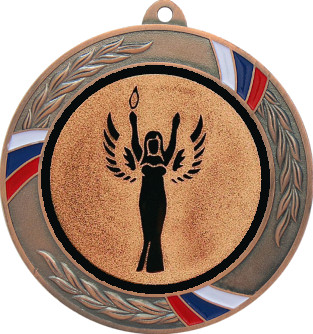 Медаль №51-1285 (Оскар / Ника, диаметр 70 мм (Медаль цвет бронза плюс жетон для вклейки) Место для вставок: обратная сторона диаметр 60 мм)