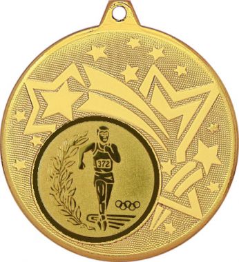 Медаль №52-1274 (Факел, олимпиада, диаметр 45 мм (Медаль цвет золото плюс жетон для вклейки) Место для вставок: обратная сторона диаметр 40 мм)