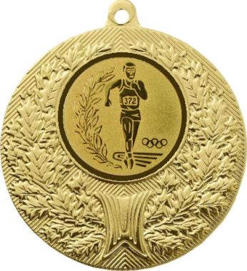 Медаль №52-192 (Факел, олимпиада, диаметр 50 мм (Медаль цвет золото плюс жетон для вклейки) Место для вставок: обратная сторона диаметр 45 мм)