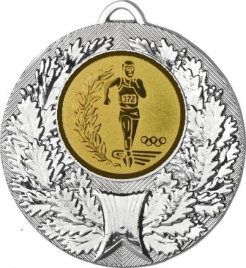 Медаль №52-192 (Факел, олимпиада, диаметр 50 мм (Медаль цвет серебро плюс жетон для вклейки) Место для вставок: обратная сторона диаметр 45 мм)