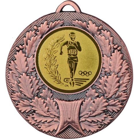 Медаль №52-192 (Бег, диаметр 50 мм (Медаль цвет бронза плюс жетон для вклейки) Место для вставок: обратная сторона диаметр 45 мм)