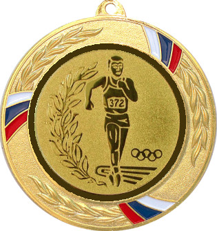 Медаль №52-1285 (Факел, олимпиада, диаметр 70 мм (Медаль цвет золото плюс жетон для вклейки) Место для вставок: обратная сторона диаметр 60 мм)