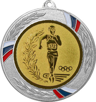Медаль №52-1285 (Факел, олимпиада, диаметр 70 мм (Медаль цвет серебро плюс жетон для вклейки) Место для вставок: обратная сторона диаметр 60 мм)