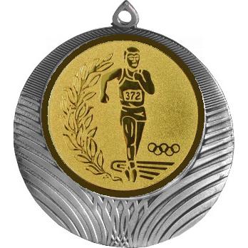 Медаль №52-8 (Факел, олимпиада, диаметр 70 мм (Медаль цвет серебро плюс жетон для вклейки) Место для вставок: обратная сторона диаметр 64 мм)