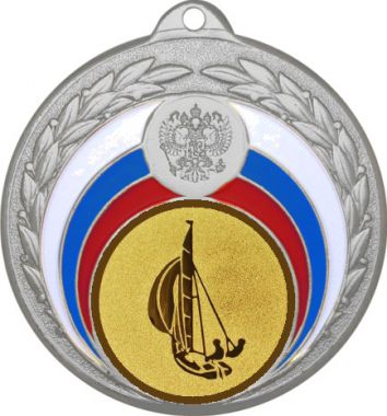 Медаль №53-196 (Парусный спорт, диаметр 50 мм (Медаль цвет серебро плюс жетон для вклейки) Место для вставок: обратная сторона диаметр 45 мм)