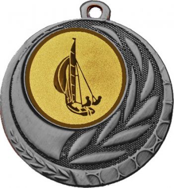 Медаль №53-1274 (Парусный спорт, диаметр 45 мм (Медаль цвет серебро плюс жетон для вклейки) Место для вставок: обратная сторона диаметр 40 мм)