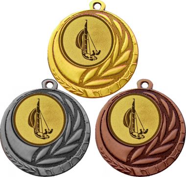 Комплект медалей №53-1274 (Парусный спорт, диаметр 45 мм (Три медали плюс три жетона для вклейки) Место для вставок: обратная сторона диаметр 40 мм)